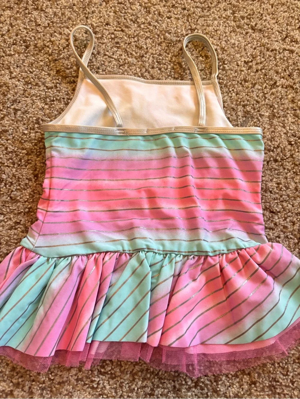 Girls Unicorn 2-Piece Swimsuit Tankini – Size 6X (Worn once)